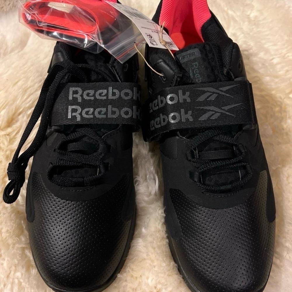 Reebok Black Sneakers with Pink Interior Accent